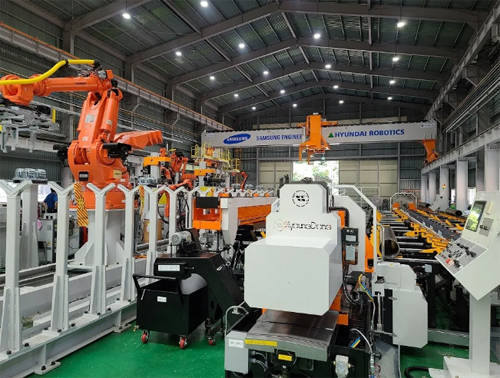 现代机器人与三星工程举行"智能管道制造工厂"出货仪式